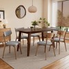 Christopher Knight Home Walton 7 Pieces Mid-Century Modern Rubberwood Upholstered Dining Set - 2 of 4
