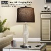KTMBDW 28" Bedside lamps with 2 USB & AC Outlets, 3-Way Dimmable Bedside Table Lamps Set of 2 for Bedroom, Black Shade Lamps for Night Stands - 4 of 4