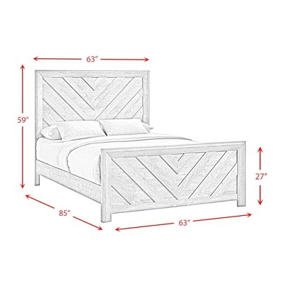 Keely Ash White Chevron Panel 5-Piece Bedroom Set