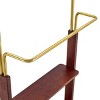 SEVOBAL Freestanding Coat Rack Walnut Wood Double Layer Design with Golden Stainless Steel and Storage Cabinet, Gold, 36.2"*11.8"*68.9" - 2 of 4