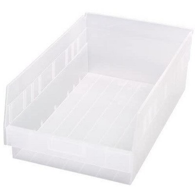 Quantum Storage Systems Economy Shelf Bin, Nesting, 17-7/8"W X 11-1/8"D X 6"H, (7) Divider Slots, Rear Hanglock