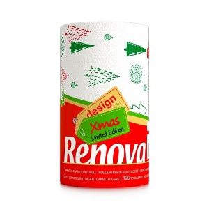 Renova Seasonal Paper Towels - 1 Jumbo Roll - 120 Sheets - 2 Ply - FSC Certified - Holiday & Decorative Kitchen Towels - 1 of 4
