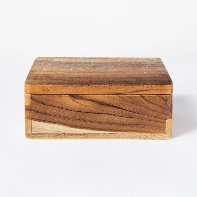 6" x 8" Teak Wood Box Natural - Threshold™ designed with Studio McGee