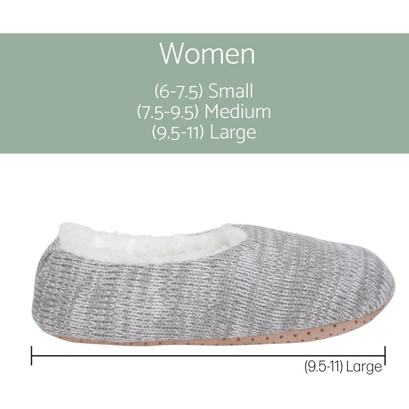 Elanze Designs Simple Knit Womens Plush Lined Cozy Non Slip Indoor Soft Slipper - Grey, Large, 4 of 7