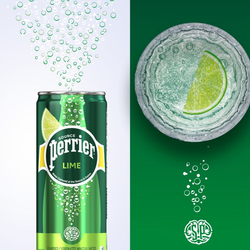 Perrier Lime Flavored Sparkling Water - 8pk/11.15 fl oz Cans, 3 of 12