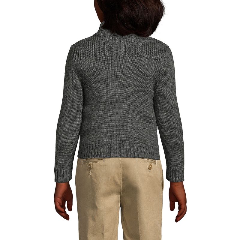 Lands' End School Uniform Kids Cotton Modal Zip Front Cardigan Sweater, 4 of 6