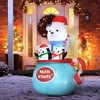 Whisen 5ft Christmas Inflatables Outdoor Decorations Blessed Polar Bear and Penguins in the Cup, Blow-Up LED - Blue - 2 of 4