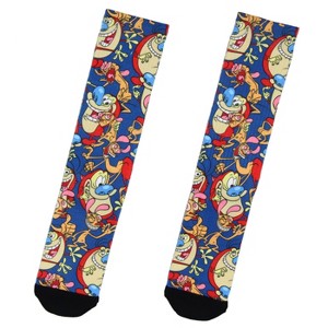 Bioworld Ren and Stimpy Allover Character Sublimation Crew Socks For Men Women - 1 of 3
