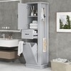 Rbied 63.8 in. H MDF Freestanding Linen Cabinet Bathroom Storage Cabinet with Adjustable Shelves and Tilt-Out Compartment - 3 of 4