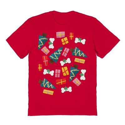 Rerun Island Men's Christmas For Dogs Short Sleeve Graphic Cotton T-Shirt