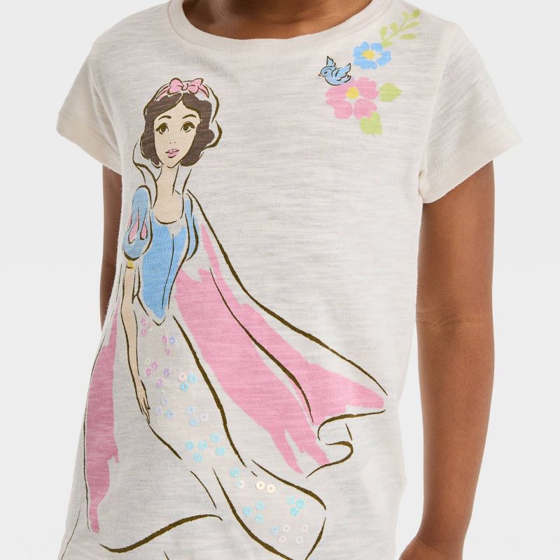 Toddler Girls&#39; Disney Snow White Short Sleeve Graphic T-Shirt - Ivory, 2 of 4