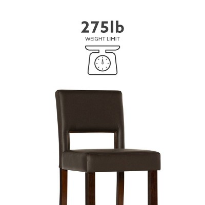 Espresso Brown 30" Wood Bar Stool with Faux Leather