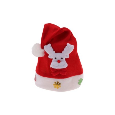 Unique Bargains Christmas Hat Polyester Red 10.24"x13.78" 1 Pc