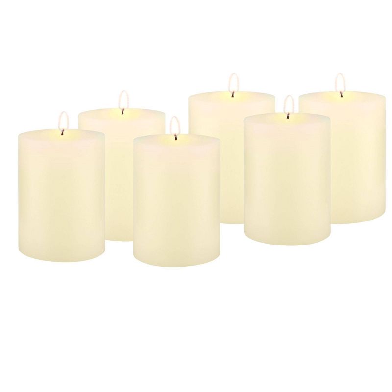 6pk Unscented Flat top Smooth Pillar Candles Ivory - Stonebriar Collection, 2 of 8