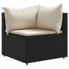 vidaXL Patio Lounge Set with Cushions Sectional Sofa Garden Backyard Poly Rattan - Black and Cream 3x Corner 2x Middle - 3 of 4