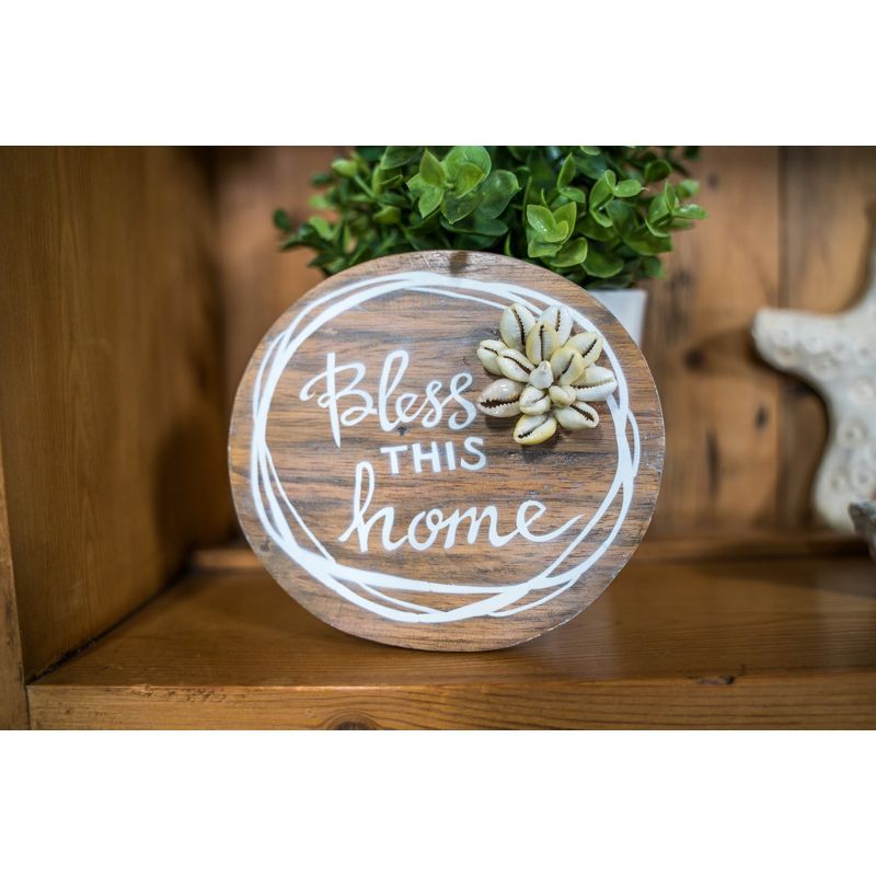 Beachcombers Bless This Home Shell Coastal Plaque Sign Wall Hanging Decor Decoration For The Beach 6 x 5.25 x 0.05 Inches., 2 of 5