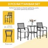 3pcs Patio Bar Set with Soft Cushion, Rattan Wicker Outdoor Furniture Set for Backyards, Lawn, Deck - 4 of 4