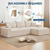110 Inch Oversized L-Shaped Sofa, Cloud Sectional Couch with Chaise & Throw Pillows, Soft Corduroy Boneless Memory Foam Sofa for Living Rooms - 4 of 4