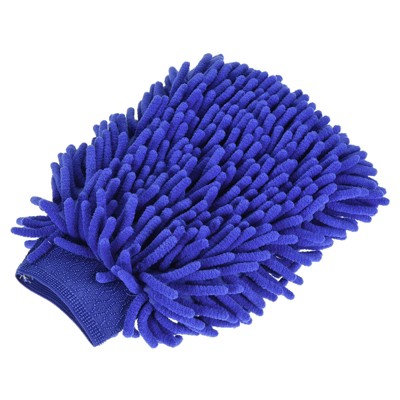 Unique Bargains Microfiber Soft Chenille Double Sided Cleaning Gloves 9.84  X 6.69 Dark Blue : Target