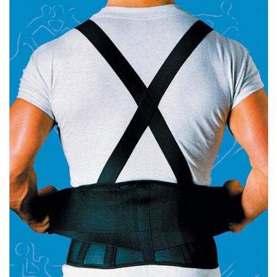 Sport Aid Back Support Belt With Suspenders XL Black