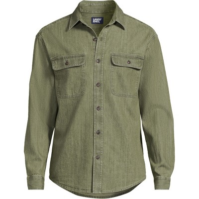 Lands' End Men's Long Sleeve Indigo Work Shirt
