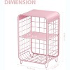 Cute Kids Pink Nightstand,Metal Side Table,3 Tier End Table with Storage,Vintage Bedside Table - 3 of 4