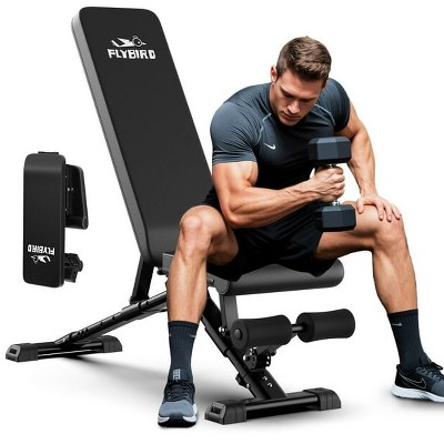 FLYBIRD Weight Bench, Adjustable Strength Training Bench for Full Body Workout with Fast Folding-New Version