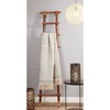 50"x60" Chunky Fringe Striped Design Wool Throw Blanket Gray - Saro Lifestyle: Lightweight Cotton & Wool Blend - 4 of 4
