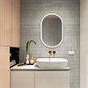 Wes 24" Aluminum LED Oval Mirror - LMR1009 - Silver/White - Safavieh - 3 of 4
