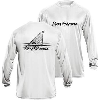 Flying Fisherman Redfish Performance Long Sleeve T-Shirt - White