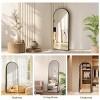 SEVOBAL 58"x18" Full Length Mirror with Arched Top Shatterproof Floor Mirror with Aluminum Frame for Living Room, Black, 149.4"*54"*3.5" - 3 of 4