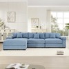 Aukfa Oversized 130" Modular Corduroy Sofa Set - Reversible Sectional Couch with Ottoman, Fabric Upholstery for Living Room - 2 of 4