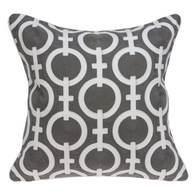 Parkland Collection,Rounder Gray And White Throw Pillow