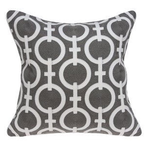 Parkland Collection,Rounder Gray And White Throw Pillow - 1 of 4