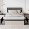 Upholstered Bed Frame With Headboard-2 Storage Drawers-Metal Slats-No Box Spring Needed-Noise Free Platform - 2 of 4