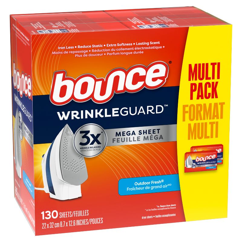 Bounce Wrinkle Guard Mega Dryer Sheets - Outdoor Fresh - 130ct, 3 of 10