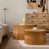 NicBex Retro Style Cylindrical Coffee Table with Vertical Texture Relief Design,Wooden Side Tables,Center Table for Living Room - 4 of 4