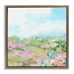 Stupell Industries Pastel Cloudy Meadow Floating Frame Canvas Art - 1 of 4