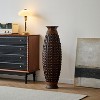 YONWAY Rustic Tall Woven Bamboo & Rattan Floor Vase – Decorative Standing Accent Vase for Dried or Silk Flowers, Farmhouse  for Living Room. - 4 of 4