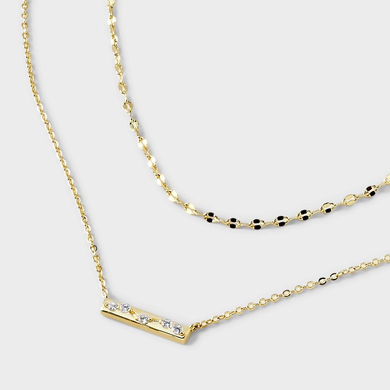 14k Gold Dipped Cubic Zirconia Bar Duo Necklace - A New Day&#8482; Gold, 5 of 6
