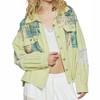 Women's Printed Mixed Fabric Light Shacket - POL - 3 of 4
