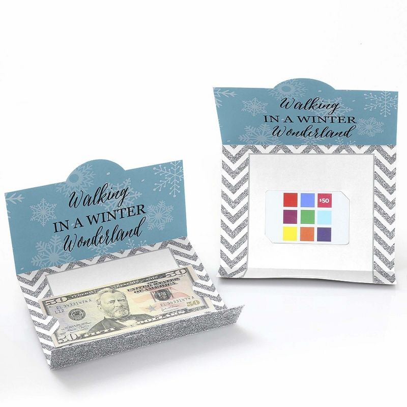 Big Dot of Happiness Winter Wonderland - Snowflake Holiday Party and Winter Wedding Money and Gift Card Holders - Set of 8, 2 of 5