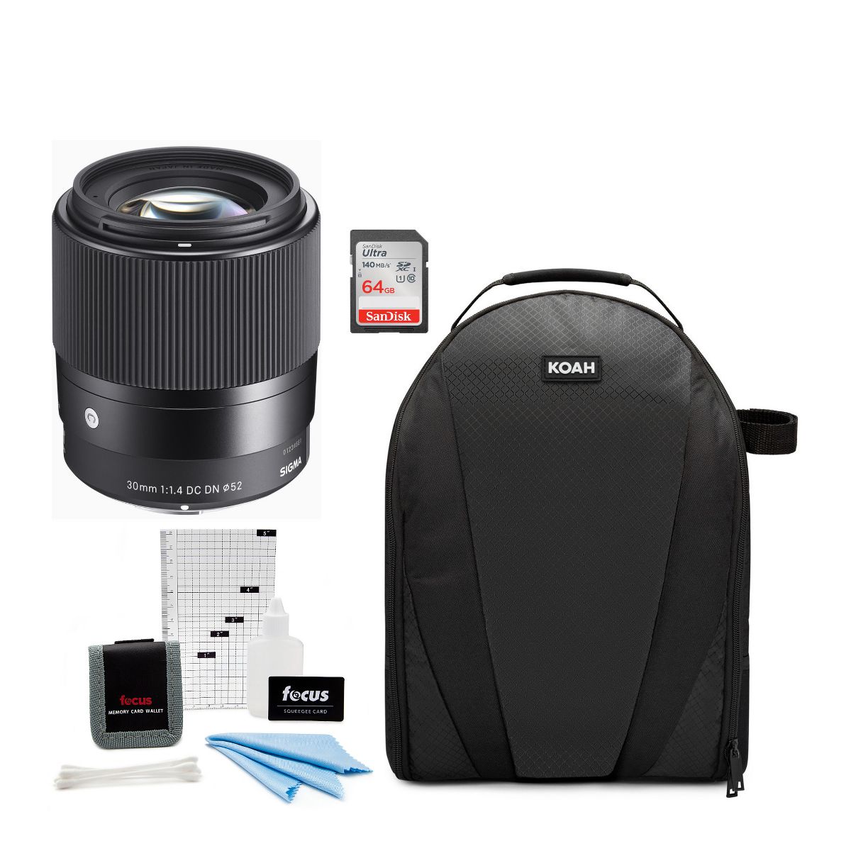 Sigma 30mm F1.4 DC DN Contemporary Lens for Nikon Z Mount w/Camera Bag Bundle