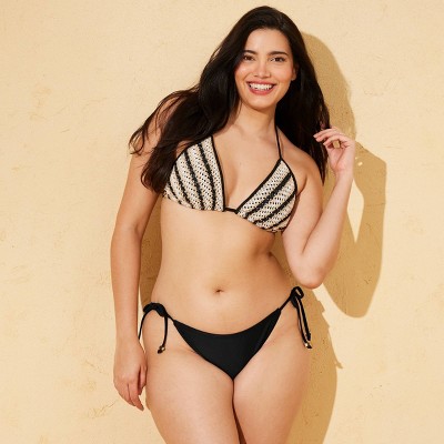Shade & Shore Women's Low-Rise Side-Tie With Beads Cheeky Coverage Bikini Bottom - Shade & Shore™ Black M — фото 4
