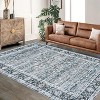 Area Rug Vintage Style Machine Washable Rug Vintage Distressed Area Rug Carpet Retro Boho Medallion Accent Rug Stain Resistant Non-Slip Foldable - 4 of 4