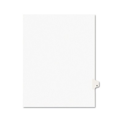 Avery-Style Legal Exhibit Side Tab Dividers 1-Tab Title U Ltr White 25/PK 01421