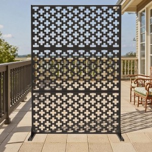 Freestanding Outdoor Privacy Screen,  Metal Decorative Privacy Screen Panels, for Climbing Plants, Ideal for Patio, Balcony, Deck - 1 of 4