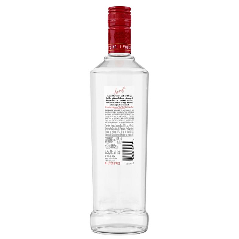 Smirnoff Raspberry Flavored Vodka - 750ml Bottle, 2 of 6