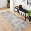 Area Rug Washable Rug Vintage Traditional Mat Distressed Indoor Foldable Accent Rug Floral Non Slip Low Pile Carpet - 2 of 4