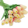 Unique Bargains Christmas 20 Pcs Artificial Flowers Fake Tulips for Wedding Rooms Home Hotel Party Decoration Deep Pink - 3 of 4